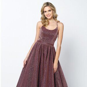 NEW LONG OFF THE SHOULDER SLEEVELESS POLYESTER DRESS WITH LACE UP BACK JT 204